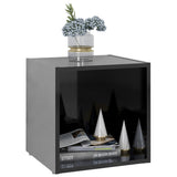 TV Cabinet High Gloss Black 37x35x37 cm Engineered Wood - 45-Degree Angle