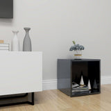 TV Cabinet High Gloss Black 37x35x37 cm Engineered Wood - Close-Up Angle