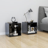 TV Cabinet High Gloss Black 37x35x37 cm Engineered Wood - Low Angle