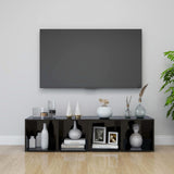 TV Cabinet High Gloss Black 37x35x37 cm Engineered Wood - Extra Image