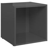 TV Cabinets 4 pcs High Gloss Grey 37x35x37 cm Engineered Wood - Side View