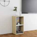 TV Cabinet White and Sonoma Oak 72x35x36.5 cm Engineered Wood - Top-Down View