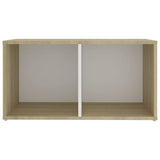 TV Cabinet White and Sonoma Oak 72x35x36.5 cm Engineered Wood - 45-Degree Angle