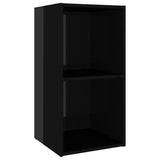TV Cabinet High Gloss Black 72x35x36.5 cm Engineered Wood - 45-Degree Angle