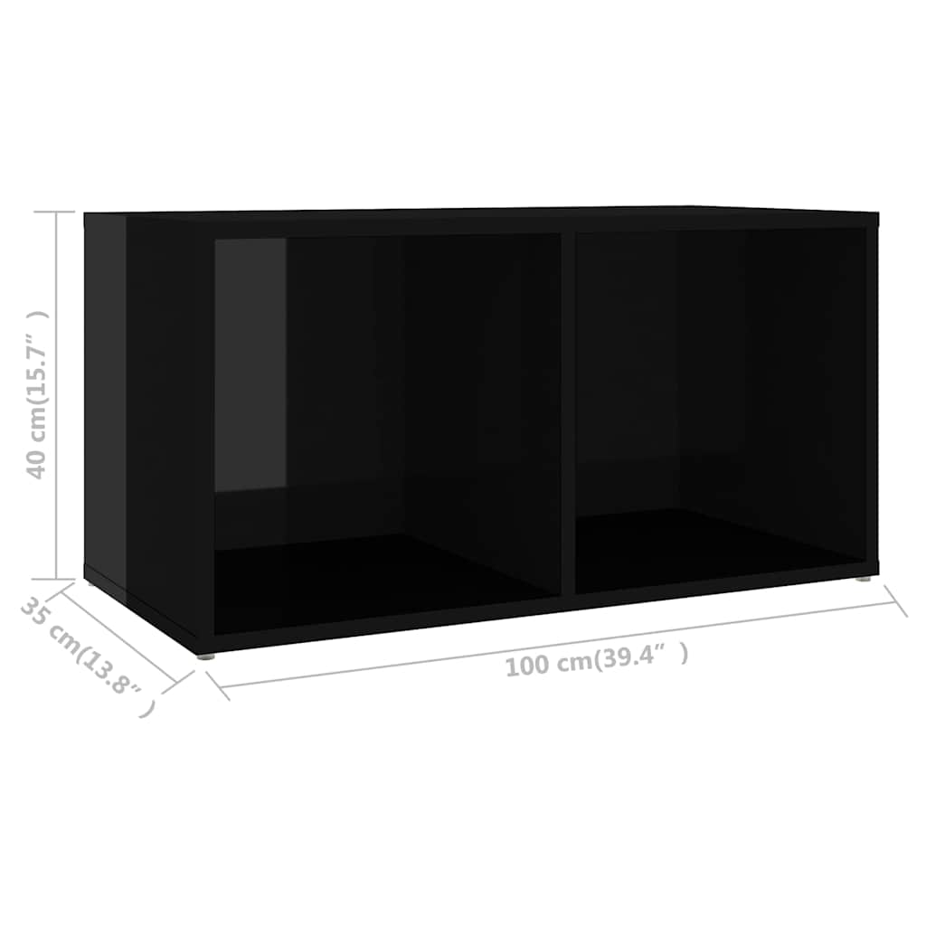 TV Cabinet High Gloss Black 72x35x36.5 cm Engineered Wood