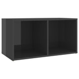 TV Cabinet High Gloss Grey 72x35x36.5 cm Engineered Wood - Front View