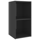 TV Cabinet High Gloss Grey 72x35x36.5 cm Engineered Wood - Close-Up Angle