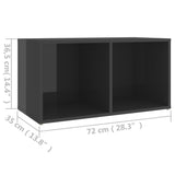 TV Cabinet High Gloss Grey 72x35x36.5 cm Engineered Wood - Extra Image