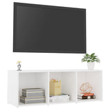 TV Cabinet White 107x35x37 cm Engineered Wood - Close-Up Angle