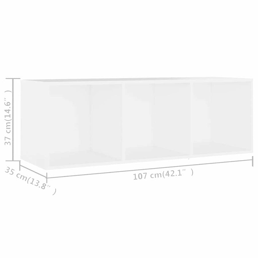 TV Cabinet White 107x35x37 cm Engineered Wood