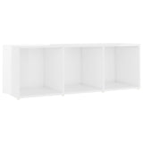 TV Cabinet High Gloss White 107x35x37 cm Engineered Wood - Front View