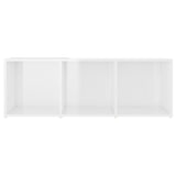 TV Cabinet High Gloss White 107x35x37 cm Engineered Wood - 45-Degree Angle