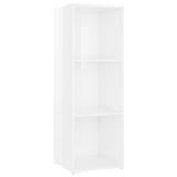TV Cabinet High Gloss White 107x35x37 cm Engineered Wood - Close-Up Angle