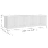 TV Cabinet White 142.5x35x36.5 cm Engineered Wood