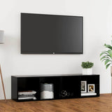 TV Cabinet Black 142.5x35x36.5 cm Engineered Wood