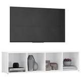 TV Cabinet High Gloss White 142.5x35x36.5 cm Engineered Wood - Side View