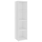 TV Cabinet High Gloss White 142.5x35x36.5 cm Engineered Wood - 45-Degree Angle