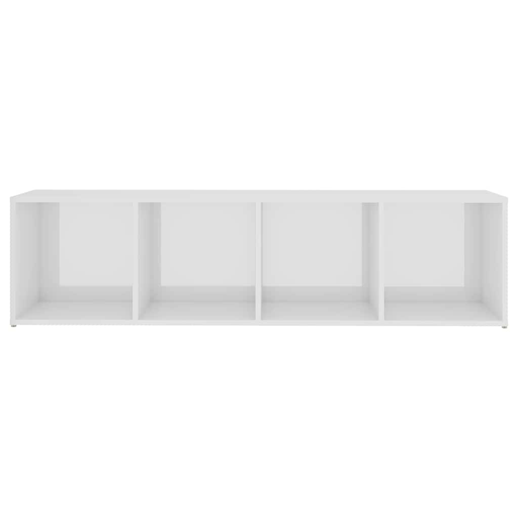 TV Cabinet High Gloss White 142.5x35x36.5 cm Engineered Wood