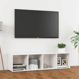 TV Cabinet High Gloss White 142.5x35x36.5 cm Engineered Wood