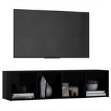 TV Cabinet High Gloss Black 142.5x35x36.5 cm Engineered Wood - Side View
