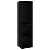 TV Cabinet High Gloss Black 142.5x35x36.5 cm Engineered Wood
