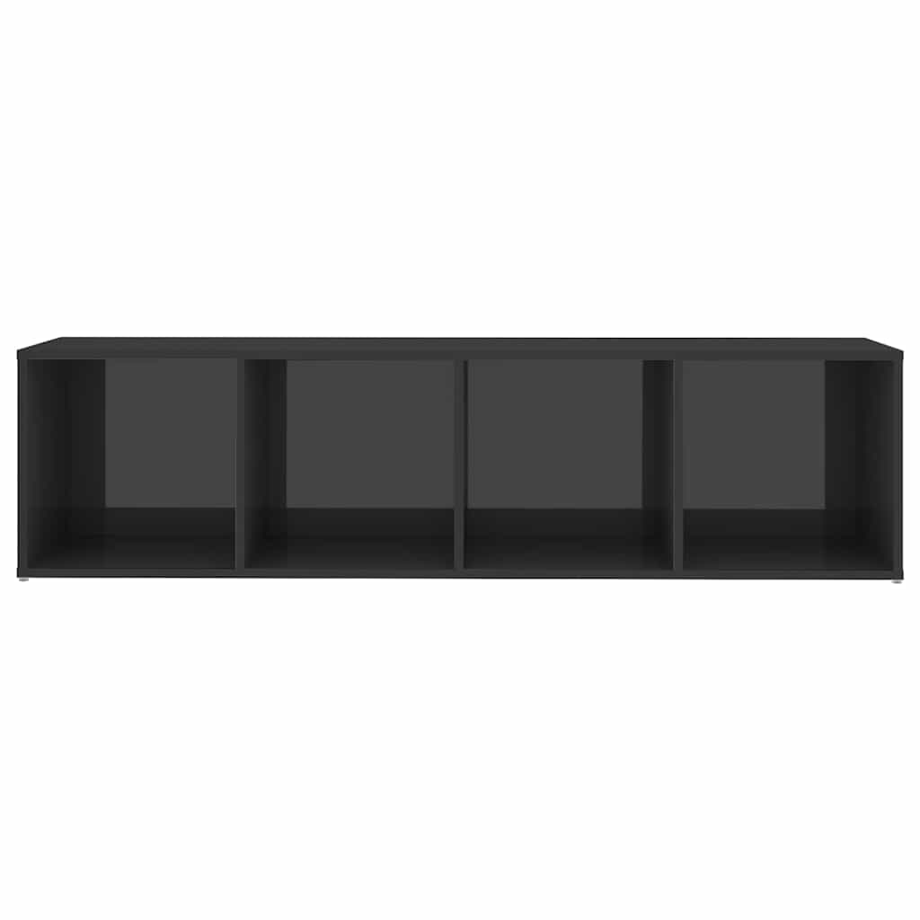 TV Cabinet High Gloss Grey 142.5x35x36.5 cm Engineered Wood