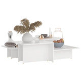 Coffee Tables 2 pcs White 111.5x50x33 cm Engineered Wood - Side View