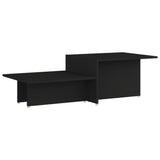 Coffee Table Black 111.5x50x33 cm Engineered Wood - Front View