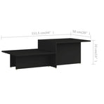 Coffee Table Black 111.5x50x33 cm Engineered Wood