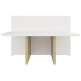 Coffee Table Sonoma Oak and White 111.5x50x33 cm Engineered Wood