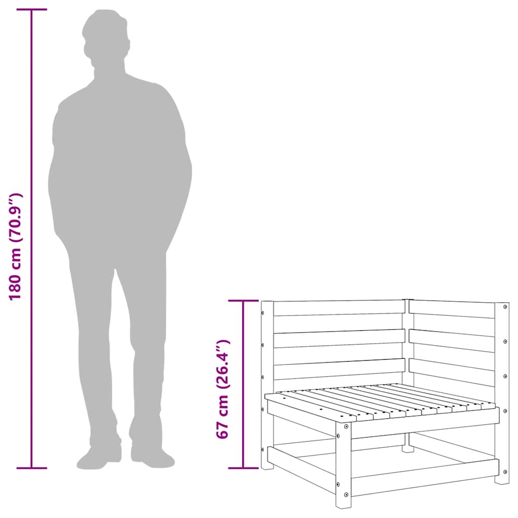 Garden Corner Sofa Solid Pinewood