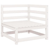 Garden Corner Sofa White Solid Pinewood - Front View