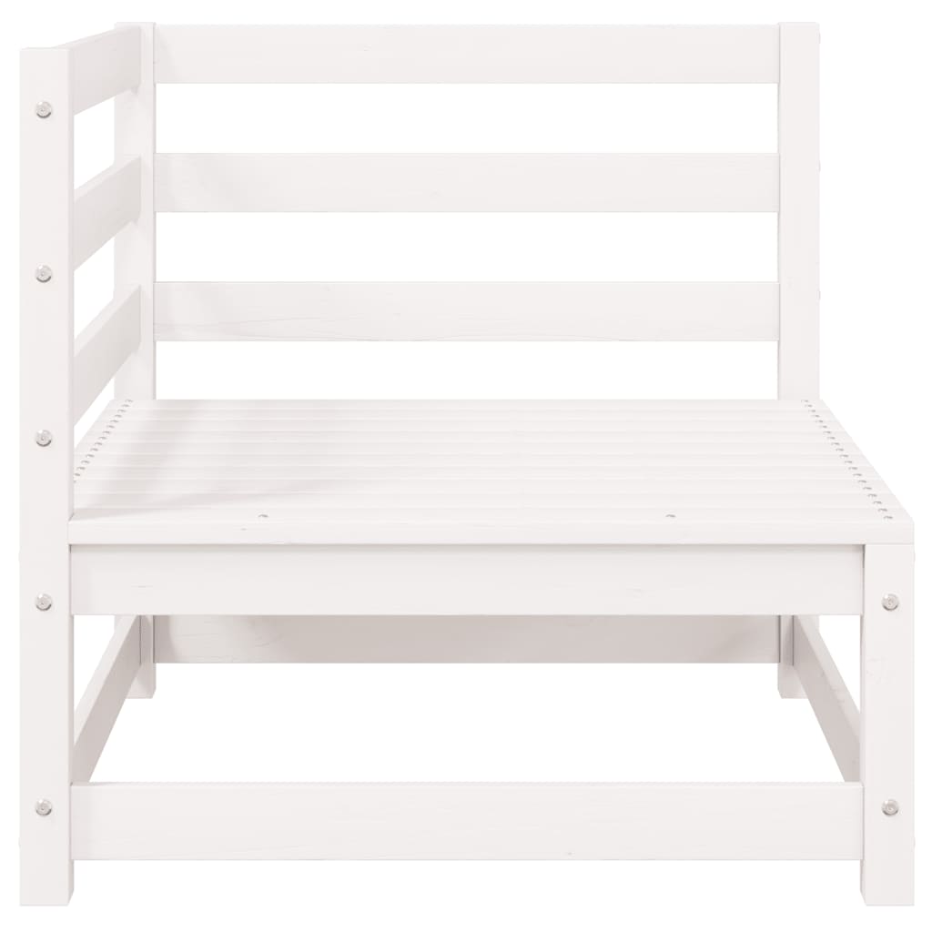 Garden Corner Sofa White Solid Pinewood