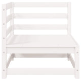 Garden Corner Sofa White Solid Pinewood - 45-Degree Angle