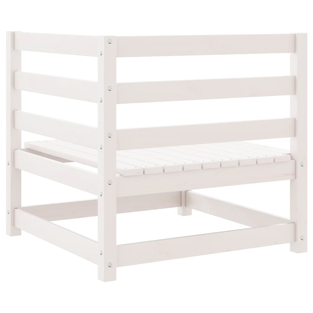 Garden Corner Sofa White Solid Pinewood