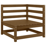 Garden Corner Sofa Honey Brown Solid Pinewood - Front View