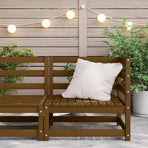 Garden Corner Sofa Honey Brown Solid Pinewood