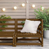 Garden Corner Sofa Honey Brown Solid Pinewood - Side View