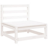 Garden Middle Sofa White Solid Pinewood - Front View