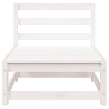 Garden Middle Sofa White Solid Pinewood - Top-Down View
