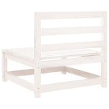 Garden Middle Sofa White Solid Pinewood - Rear View