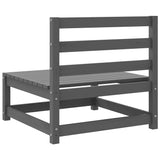 Garden Middle Sofa Grey Solid Pinewood - Rear View