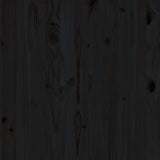 Garden Middle Sofa Black Solid Pinewood - Close-Up Angle