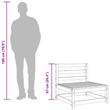 Garden Middle Sofa Black Solid Pinewood - Extra Image