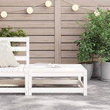 Garden Footstool 70x70x30 cm White Solid Pinewood - Side View