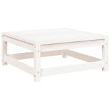 Garden Footstool 70x70x30 cm White Solid Pinewood - Rear View