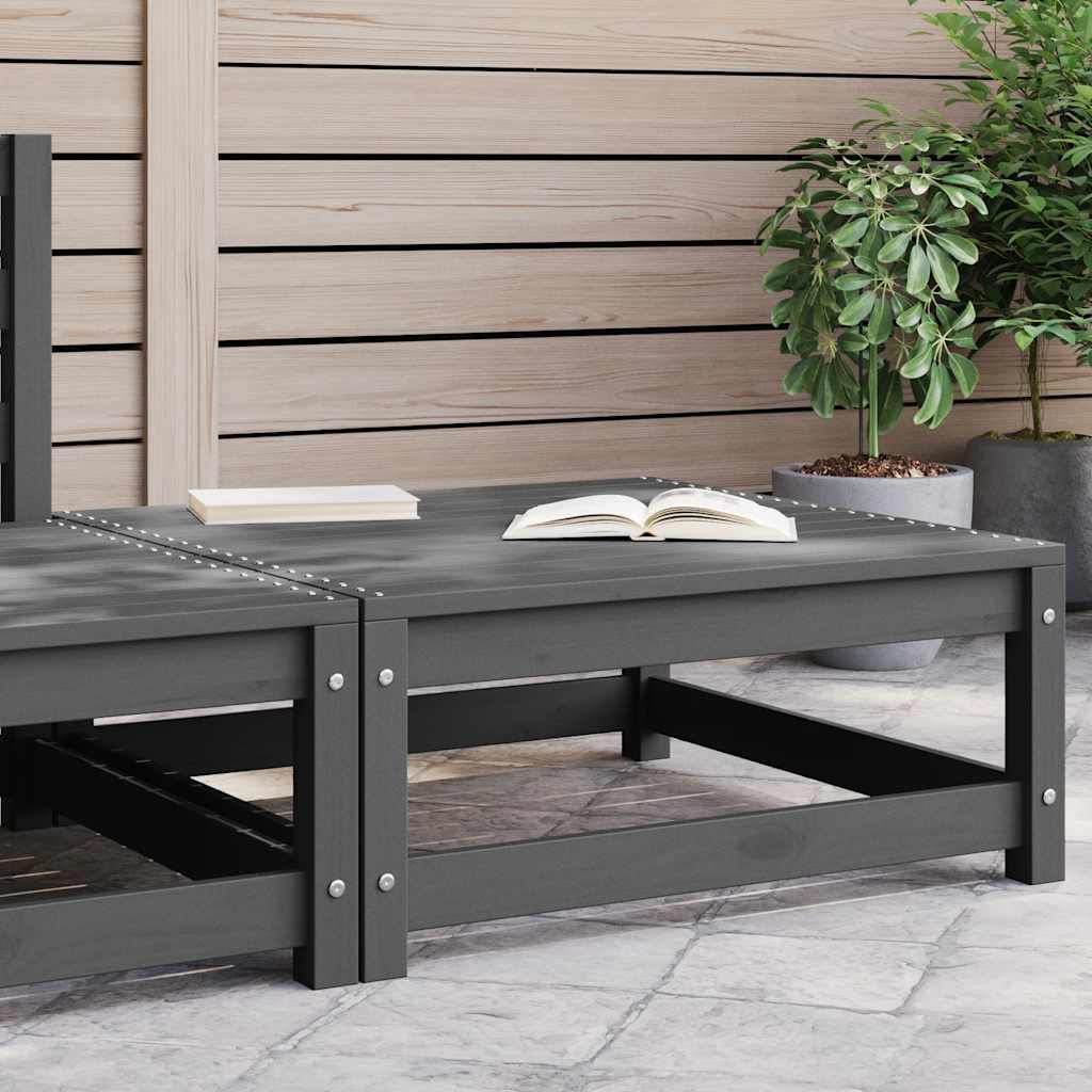 Garden Footstool 70x70x30 cm Grey Solid Pinewood