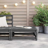 Garden Footstool 70x70x30 cm Grey Solid Pinewood - Side View