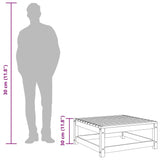 Garden Footstool 70x70x30 cm Grey Solid Pinewood - Extra Image