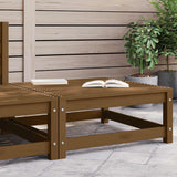 Garden Footstool 70x70x30 cm Honey Brown Solid Pinewood - Front View